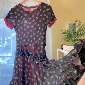 HAH | Burgundy Floral Dress